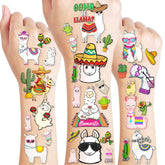 94PCS Llama Temporary Tattoos Themed Mexican Fiesta Birthday Party Decorations Supplies Favors Decor Cactus Alpaca Tattoo Stickers for Kids Girls Boys Cute Gifts School Prizes Rewards